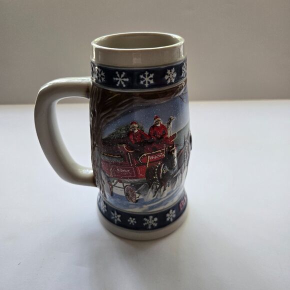 Budweiser Clydesdale Beer Stein Collectible Mugs Holiday Horses Bar Drinkware - Picture 4 of 13